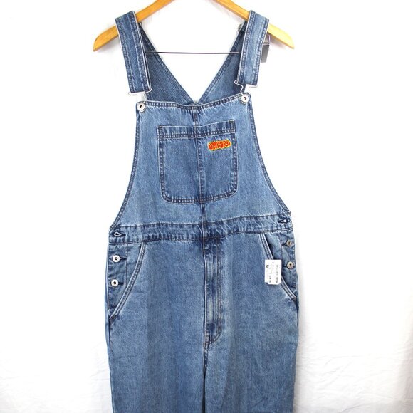 Empyre SK8 Bib Blake Overalls Men's Blue Relaxed Loose Fit Denim Jean Sz M NWT